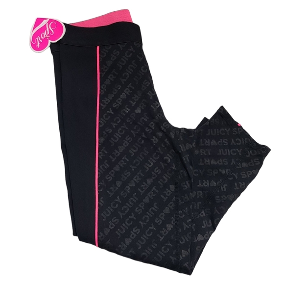 NWT Juicy Couture Sport Activewear Black Leggings with Back Pocket - Picture 2 of 6